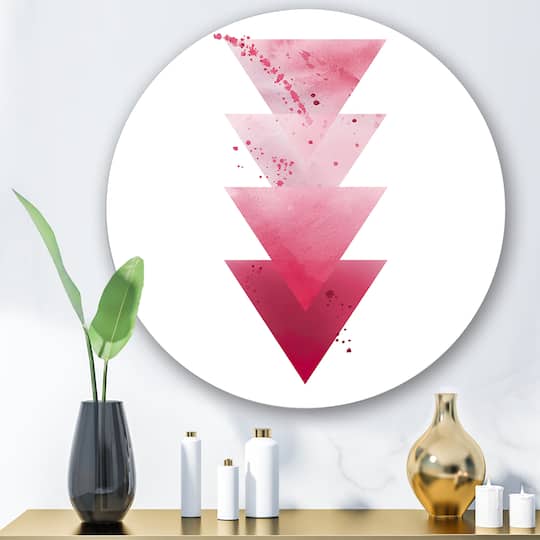 Designart - Red Triangles Abstract Geometric Art Composition